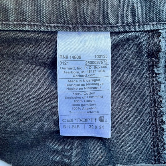 Carhartt Black Duck Canvas Carpenter Pants 32 - Picture 6 of 9